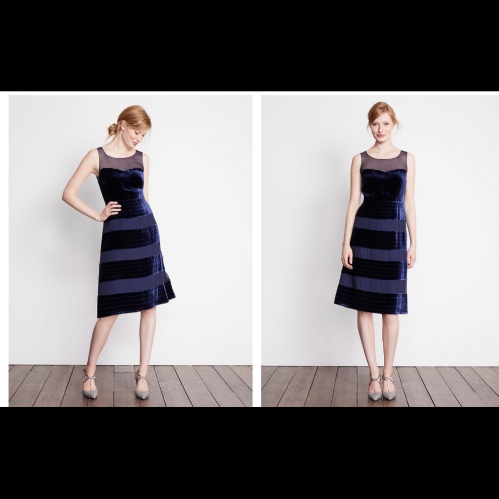 Boden Natasha Velvet Silk Dress 2R